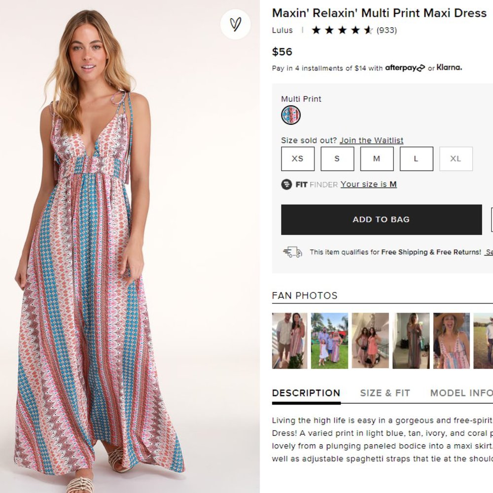 Lulu's Maxin' Relaxin' Multi Print Maxi Dress